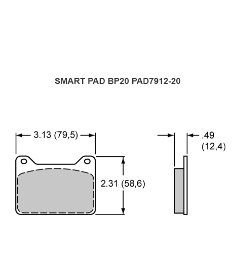Wilwood Bremsklötze 4 Stück Smart Pad BP20 PAD7912-20 Powerlite (7912)
