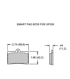 Wilwood Bremsklötze (4 Stück) Smart Pad BP20 für GP320 4piston