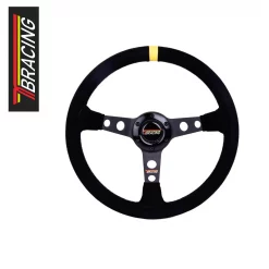 TBRACING Lenkrad 70mm geschlüsselt 345mm Wildleder